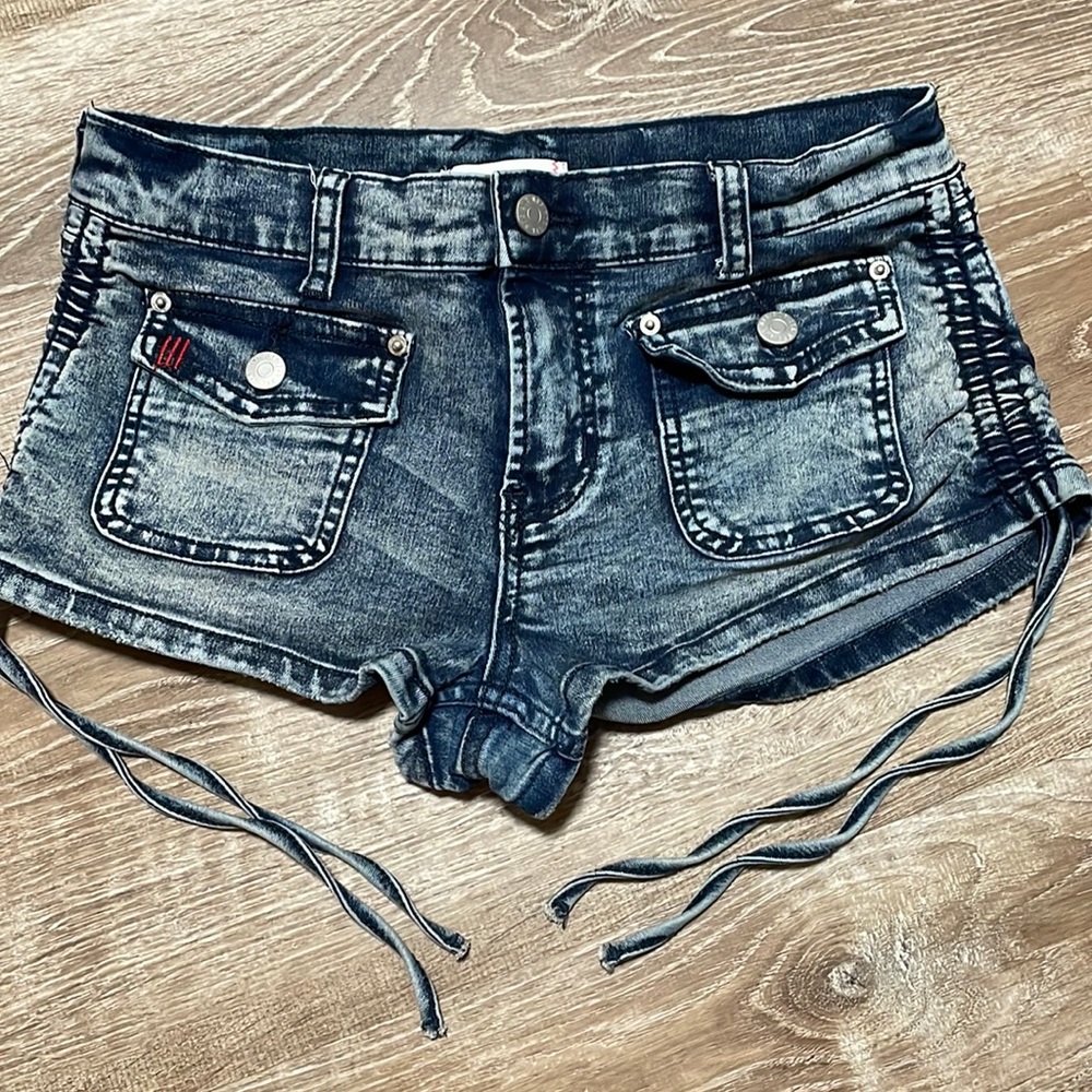BDG Ruched Y2K Denim Shorts